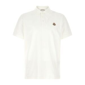 Moncler White Cotton Polo Men's Shirt
